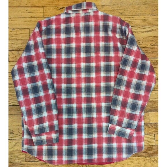 VINTAGE Woodsman by Klondike Lined Flannel Shirt Jacket Made in USA Sz 16 L 16.5 - Picture 6 of 7